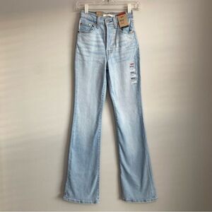Levi's Ribcage Boot Button-Fly High Rise Light Wash Denim Jeans Size 24 NWT